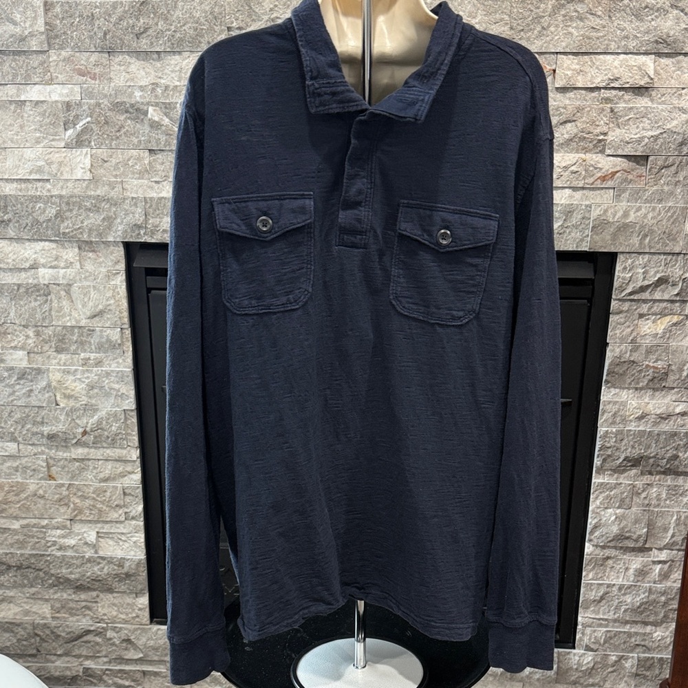 Banana Republic Dark Blue Polo with Buttoned Pockets